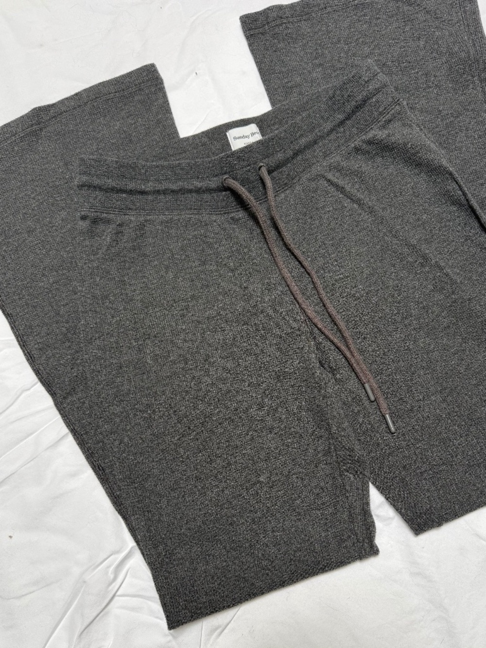 BUNDLE of 2 Aritzia Items - Sunday Best Baby Waffle Pant & Wilfred Free blue tee
